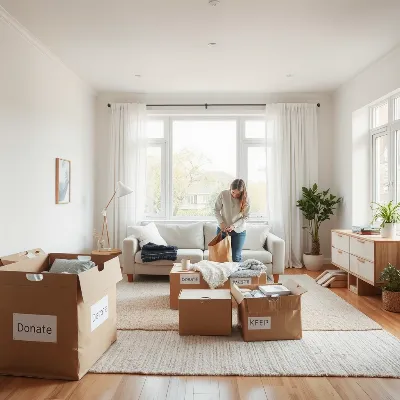 Decluttering a living room